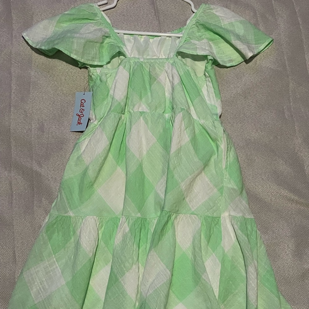 Cat & Jack Green check dress